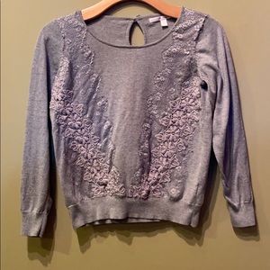 LC floral and lace sweater
